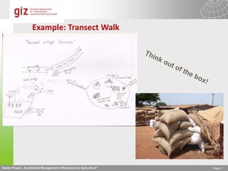 Sector Project „Sustainable Management of Resources in Agriculture" Page 7
Example: Transect Walk
 