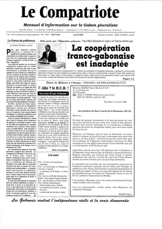 Le Compatriote, mensuel d'information, avril 1994