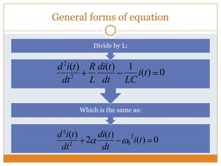 Rlc circuits and differential equations1 | PPTX