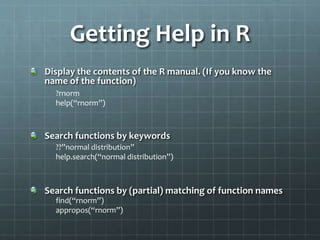 Help Function In R Programming R lecture oga | PPTX
