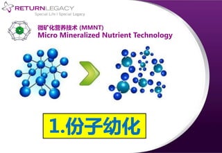 微矿化营养技术 (MMNT)
Micro Mineralized Nutrient Technology
1.份子幼化
 