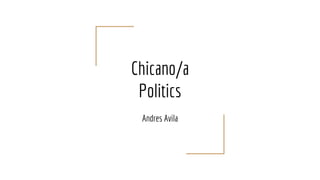 Chicano/a
Politics
Andres Avila
 