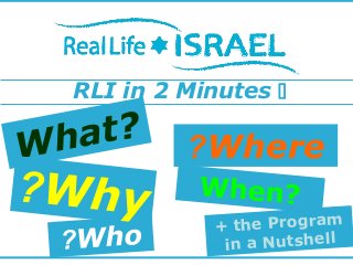 RLI in 2 Minutes 
+ the Program
in a Nutshell
Where?
When?
What?
Who?
Why?
 