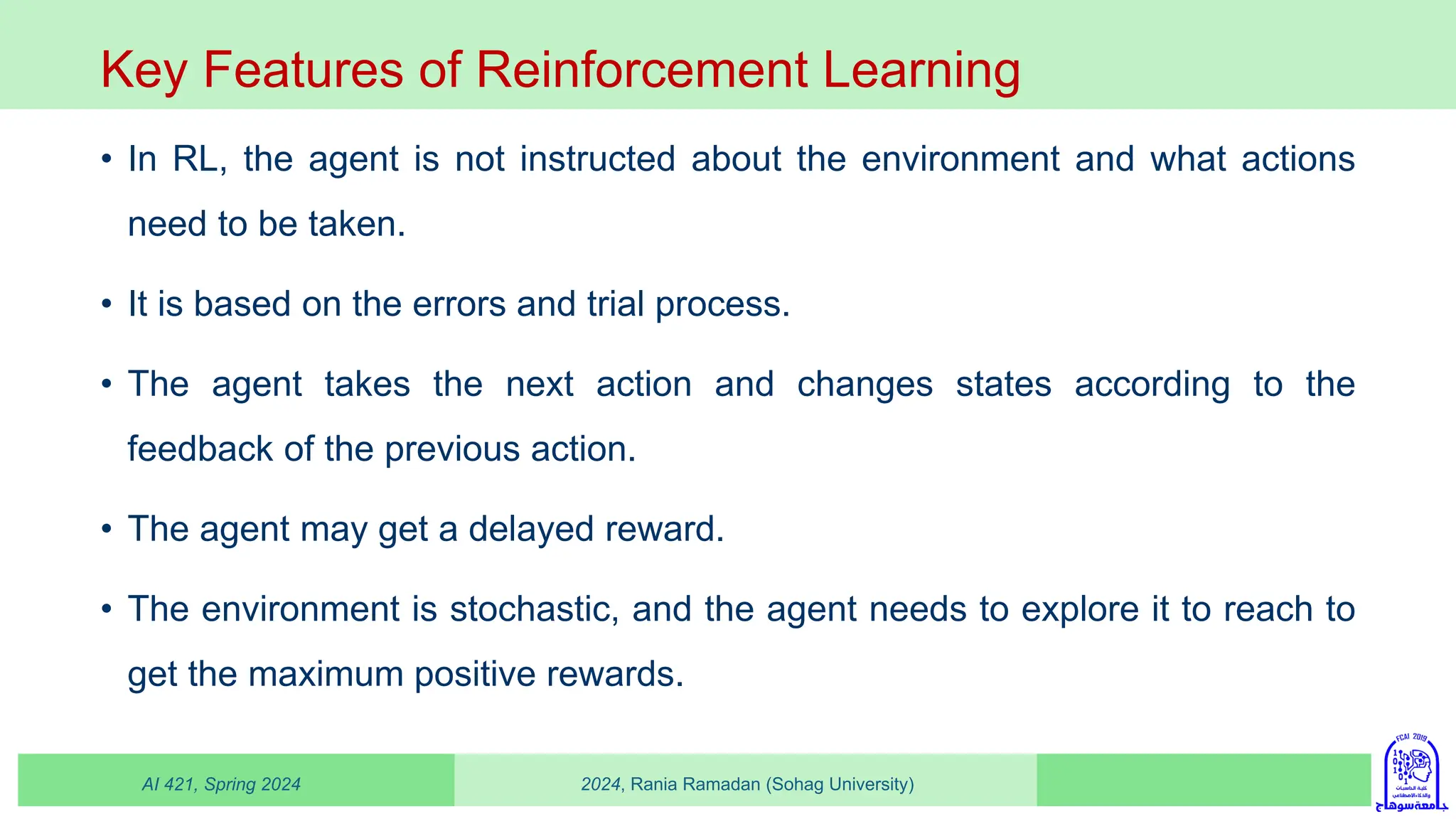 lecture in Reinforcement learning in Ai | PDF