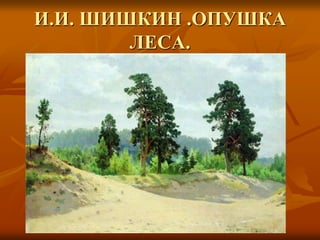 И.И. ШИШКИН .ОПУШКА
ЛЕСА.
 