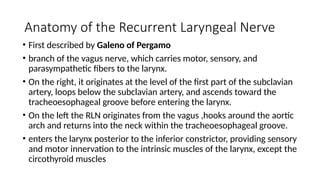 RLN INJURy in surgery of surgical principles of thyroidectomy | PPTX