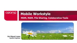 Mobile Workstyle
MDM, MAM, File Sharing, Colaborative Tools
Rui Miguel Lopes
System Engineer
 