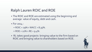 Ralph R Roe Ralph Lauren Capital Structure | PPTX