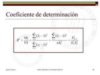 Ignacio CascosDepto. Estadística, Universidad Carlos III38Coeficiente de determinación