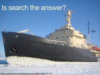 Is search the answer?
http://www.ﬂickr.com/photos/ezioman/2095747903 CC-BY
 