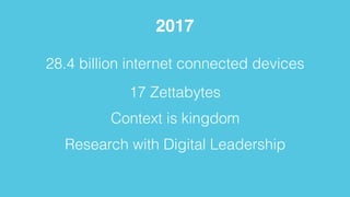 l
ABOUT OUR COMPANY
Little subtitle here like lorem ipsum dolor
17 Zettabytes
Context is kingdom
2017
28.4 billion internet connected devices
Research with Digital Leadership
 