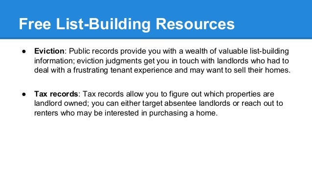 how to build a direct mail list for real estate list land for sale by owner for free