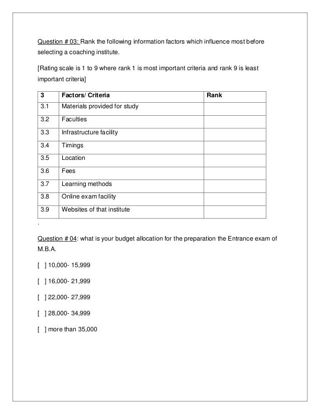 survey examples for students