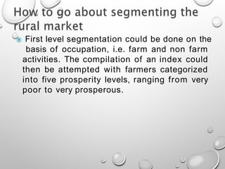 Farm Segmentation Rural Marketing Segmentation Targeting & Positioning | PPTX