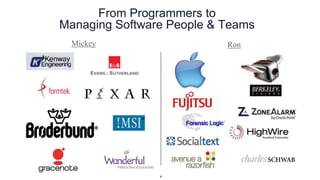 From Programmers to
Managing Software People & Teams
Mickey Ron
6
 