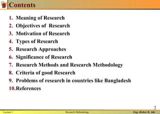 Research Methodology lecture-01 | PPT