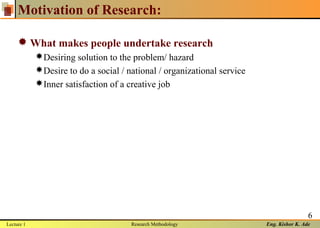 Research Methodology lecture-01 | PPT
