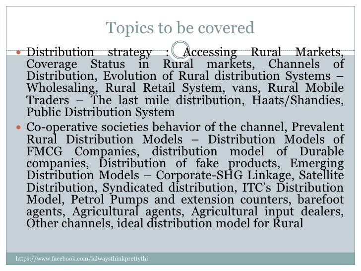 Rural Marketing Strategies, Distribution Strategies