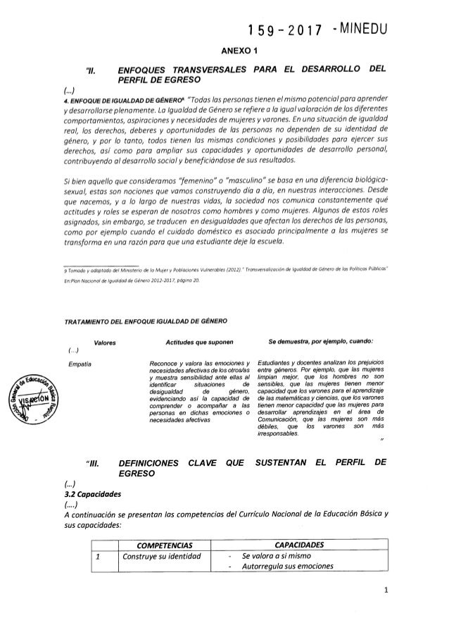 Curriculo Nacional Precisiones Rm N 159 2017 Minedu