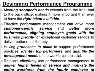 Designing Performance Programme
Meeting shopper’s needs extends from the front end
to the back office, making it more imp...