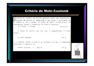 Critério deCritério de MohrMohr--CoulombCoulomb
 