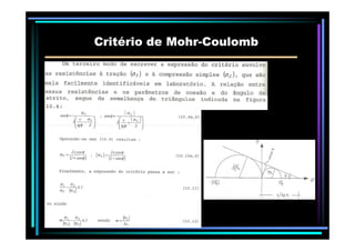 Critério deCritério de MohrMohr--CoulombCoulomb
 