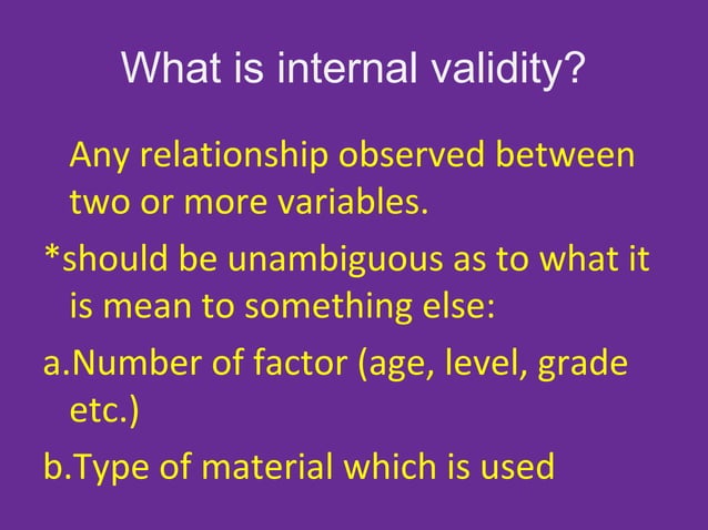 Internal Validity | PPT