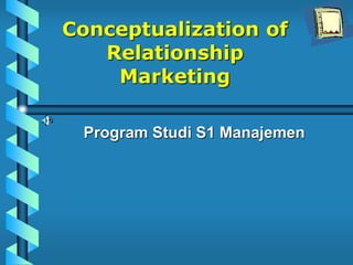 Conceptualization of
Relationship
Marketing
Program Studi S1 Manajemen
 