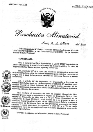 Resolucion Ministerial 768 2010-MINSA