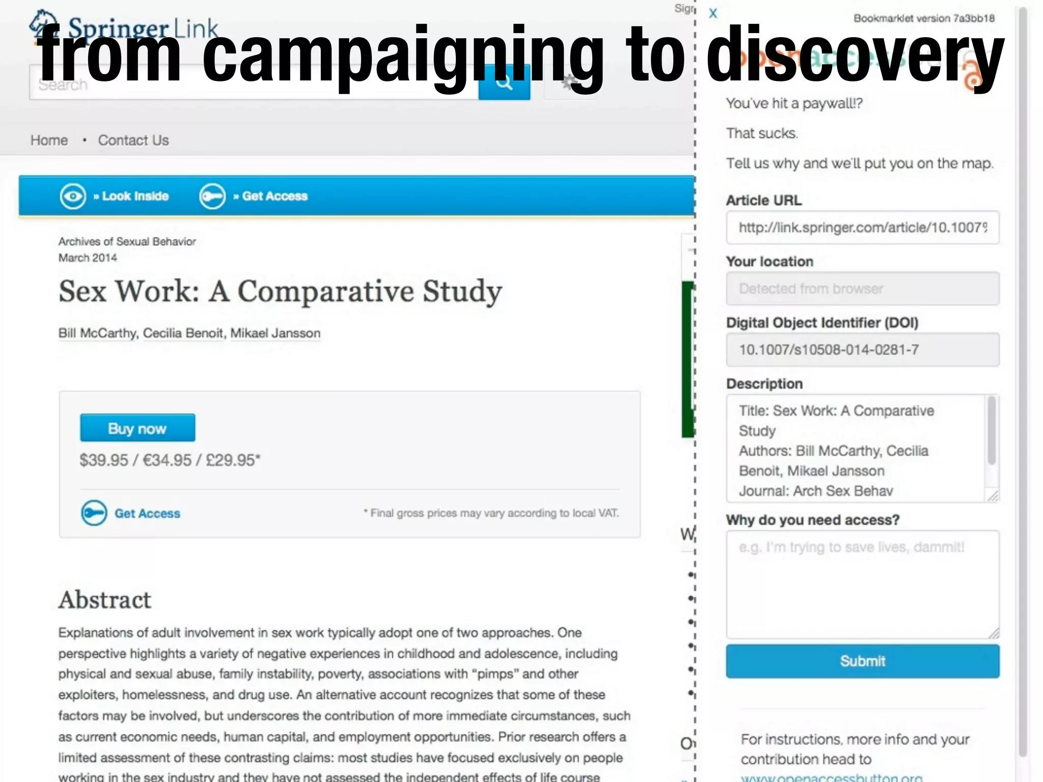 from campaigning to discovery
 