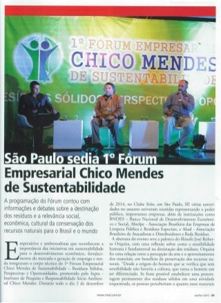 REDERESÍDUO participa do I Fórum Empresarial Chico Mendes de Sustentabilidade