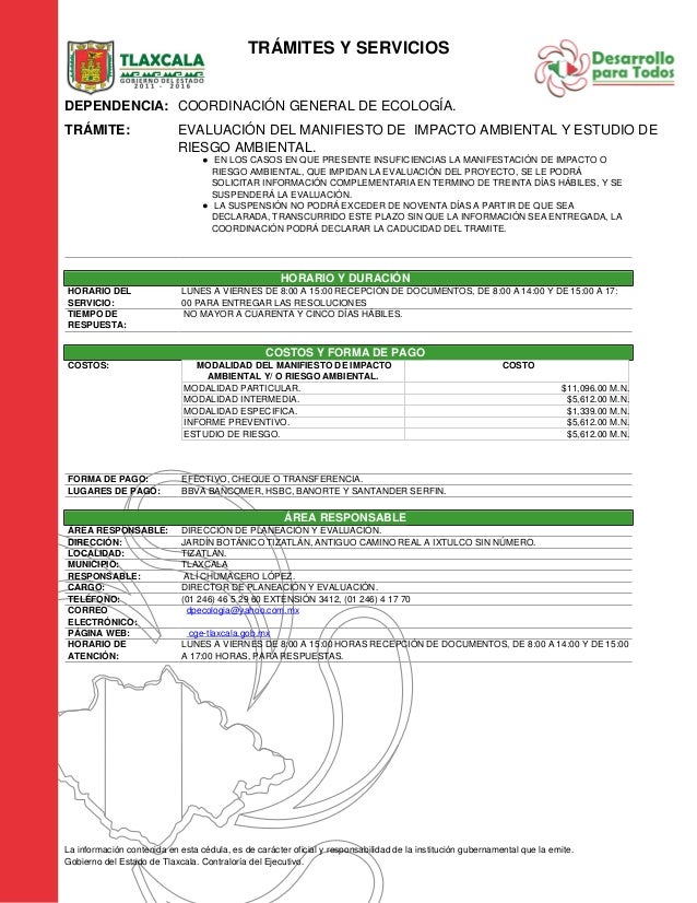 Evaluacion del manifiesto de impacto y estudio riesgo 