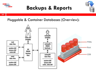 Backups & Reports
Pluggable & Container Databases (Overview):
187
 