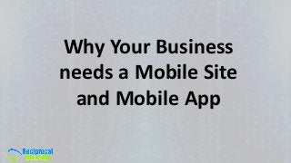 Why Your Business
needs a Mobile Site
and Mobile App
 