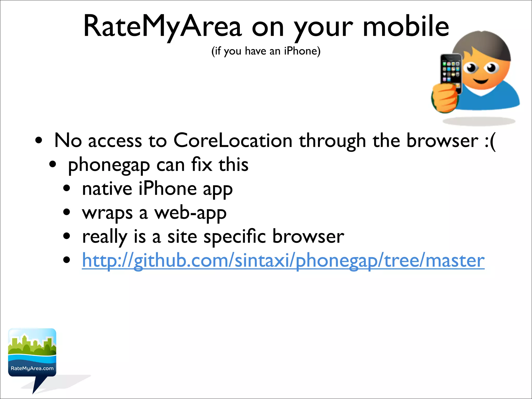 RateMyArea - interesting rails bits