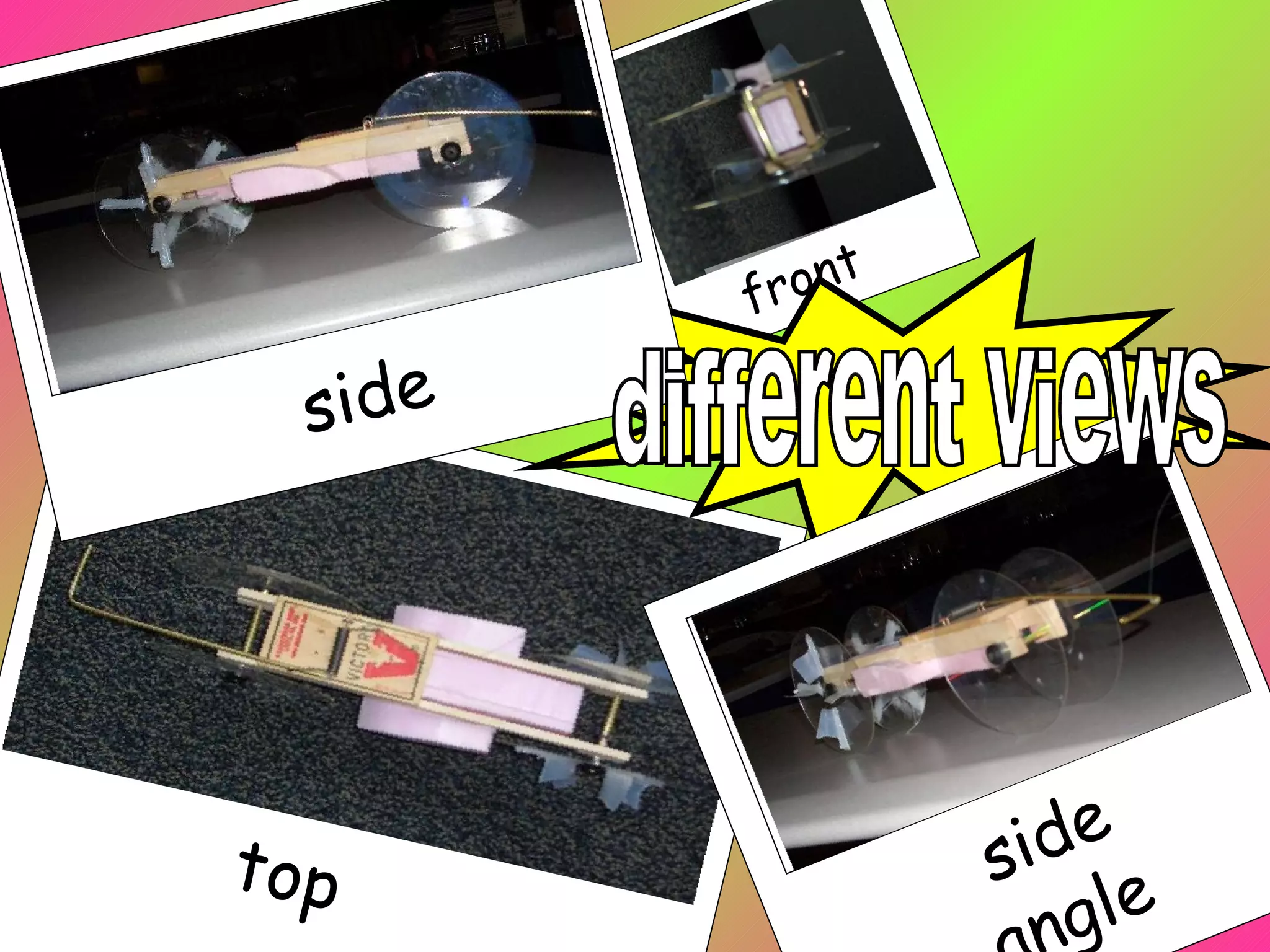 top front side angle side different views 