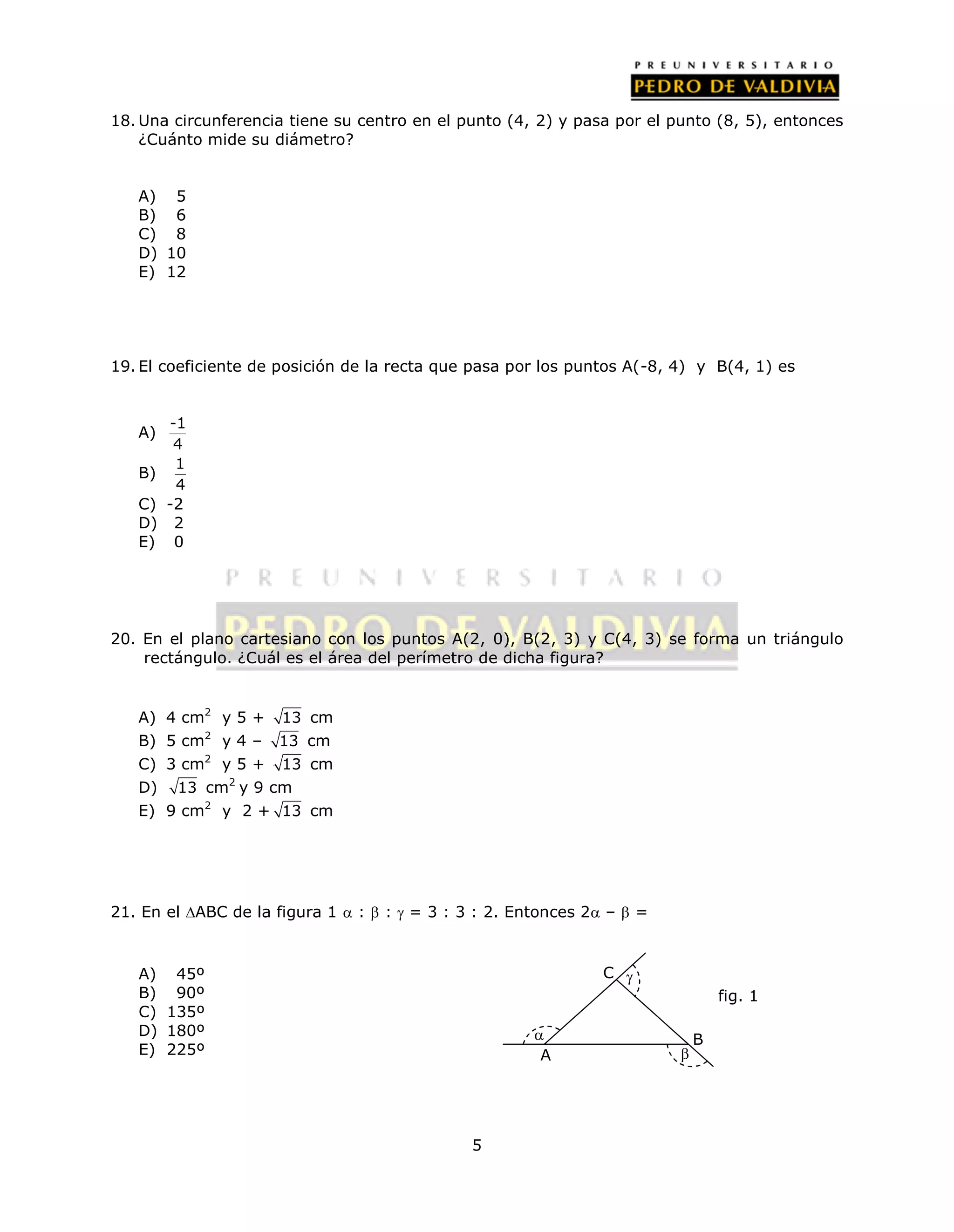 PDV: Matemática Mini-ensayo N°1 (2012)