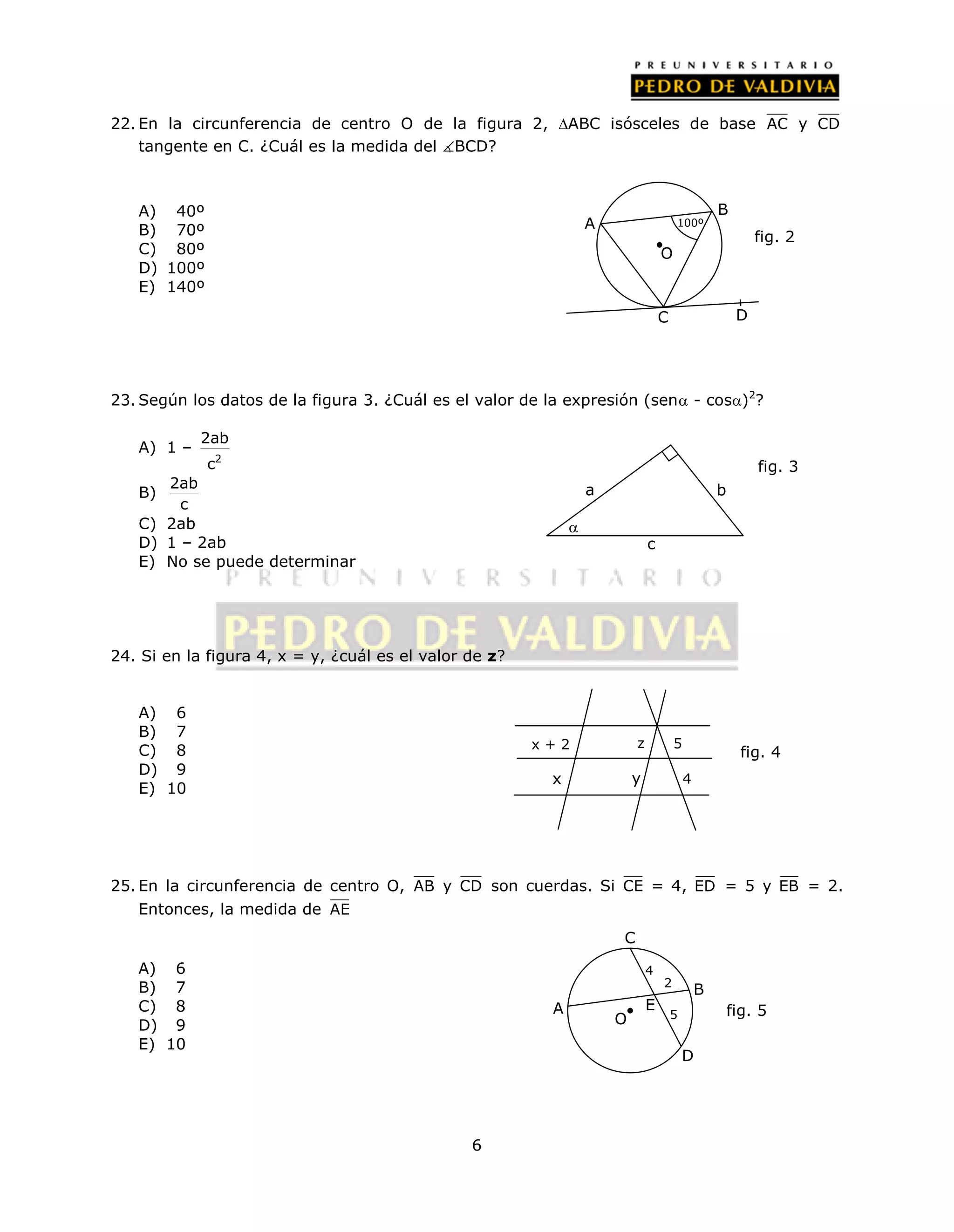 PDV: Matemática Mini-ensayo N°1 (2012)