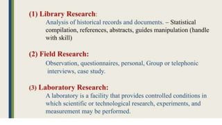 General Research Methodology: Research, objective, requirements, practical difficulties