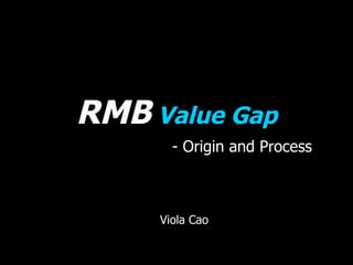 RMB   Value Gap - Origin and Process Viola Cao 