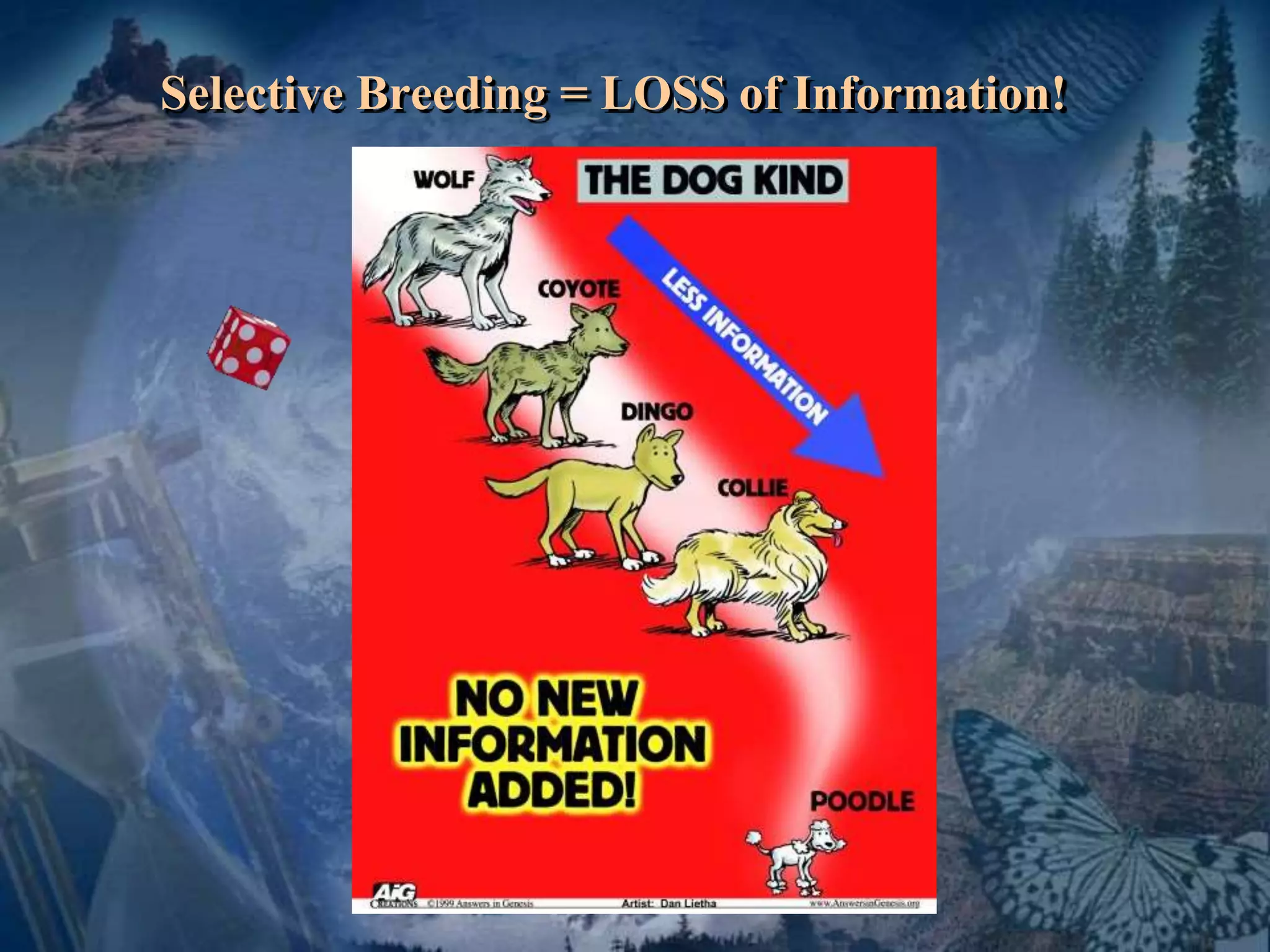 Selective Breeding = LOSS of Information! 
 