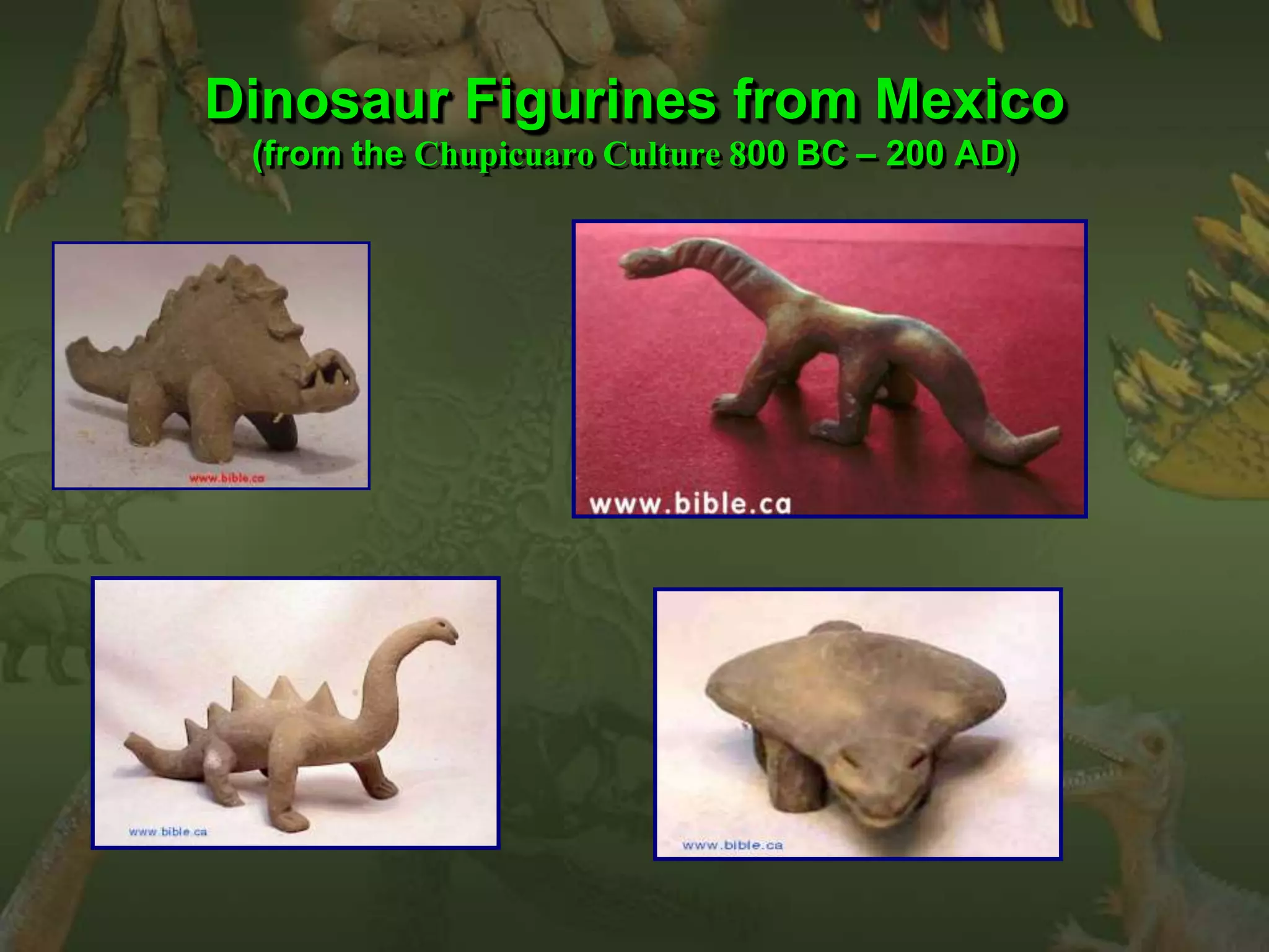 Dinosaur Figurines from Mexico 
(from the Chupicuaro Culture 800 BC – 200 AD) 
 