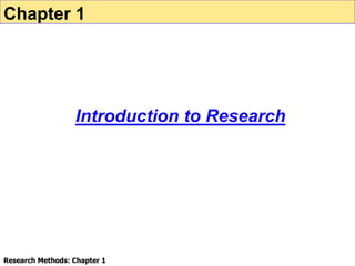 Introduction to Research
Chapter 1
Research Methods: Chapter 1
 