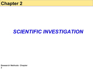 Chapter 2

SCIENTIFIC INVESTIGATION

Research Methods: Chapter
2

 