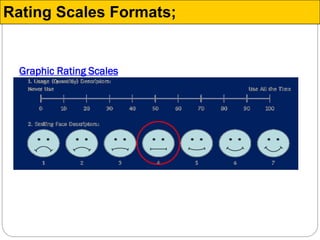 Graphic Rating Scales
Rating Scales Formats;
 