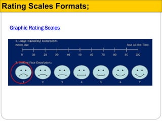 Graphic Rating Scales
Rating Scales Formats;
 