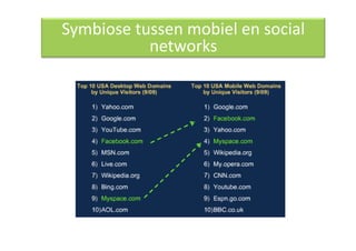 Symbiose tussen mobiel en social 
           networks 
 