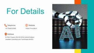 Sri Devi Towers, 316, 5th St Ext, behind Kalyan
Jewellers, Gandhipuram, Tamil Nadu 641012.
For Details
Address
Website
https://rmcode.in
Telephone
+91 75400 52460
 