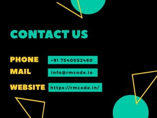 +91 7540052460
info@rmcode.in
https://rmcode.in/