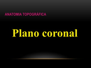 ANATOMIA TOPOGRÁFICA
Plano coronal
 